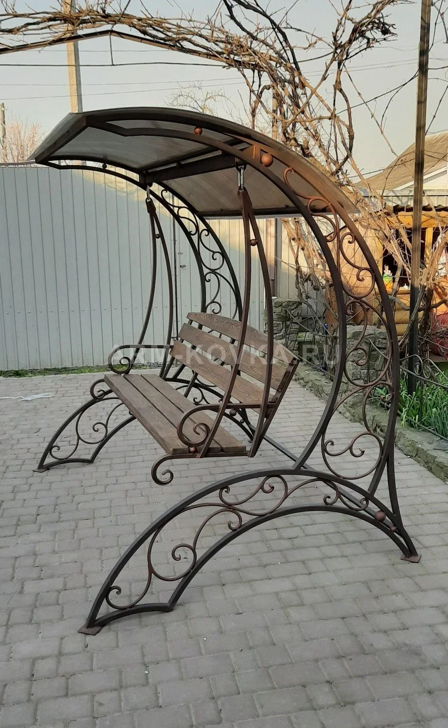 Садовые качели «Версаль» с ажурными С-образными стойками — фото 1