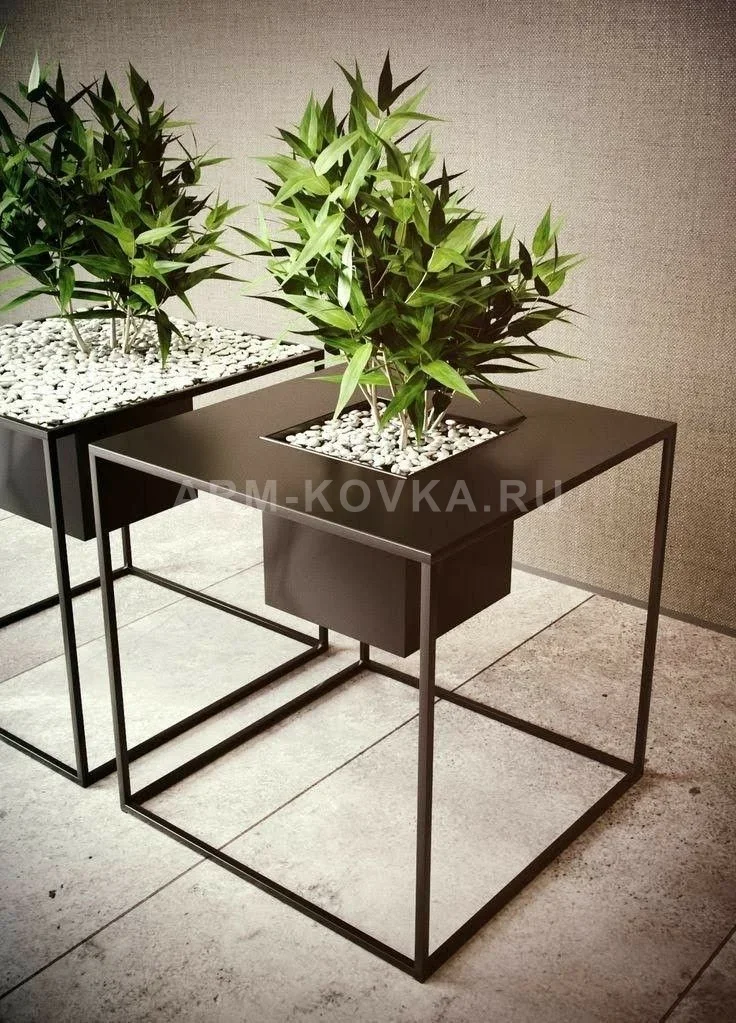 Дизайнерская цветочница-столик «Куб-Инфинити» в стиле LOFT — фото 1
